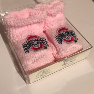 Ohio State newborn booties